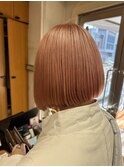  透明感抜群♪ダブルカラーブリーチハイトーンピンクオレンジ