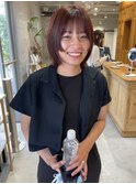 暖色×ぱつっと顔まわり