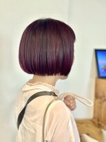 ポタム 東中野(potamu)&nbsp;ブリーチ無しのピンクカラー♪ワンレンミニボブ