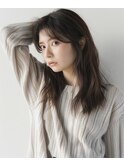 【40代/綺麗めウェーブ/流しバング】癖毛風ウェーブ