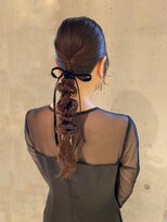 結婚式　二次会　夏祭り　タイト編み下ろしヘアセット