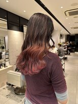 ステア ケース(stair case)&nbsp;ピンクレッド系バレイヤージュ　地毛残し