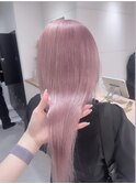 ミディアムヘア/デザインカラー/ホワイトピンク/渋谷