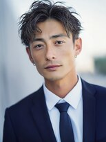 カットもパーマもイケメンパラダイス Men's天王寺 大人Men's無造作センターパートビジネス