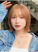 切りっぱなしボブナチュラルボブミディアム前髪縮毛矯正表参道
