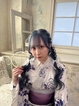 アリエス 渋谷駅西口店(Aries)の写真/着付け【袴￥7,300/訪問着,留袖￥7,800/振袖￥8,800】お荷物郵送可能!渋谷駅近くのヘアセット&メイクサロン