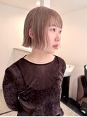 切りっぱなしボブ/ミニボブ/キャラメルブラウン/艶髪/ブリーチ