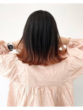 シエスタ バイ アンブルリュクス(siesta by amble luxe) オレンジブラウンの裾グラデーション