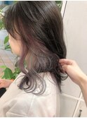 大人気のインナーカラー*パープル×シルバー*増崎彩乃