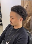 オールバック ハードツイストスパイラルパーマ