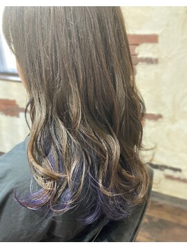 ヘアー クリエイト カルバリ(HAIR CREATE Calbari) お洒落感満載のパープルインナーカラー