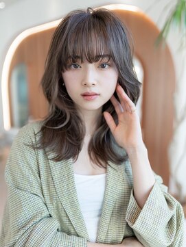 ハバナ 渋谷(HAVANA) 20代30代大人かわいい斜めバングデザインカラーグレージュカラー