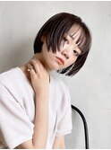 顔まわりウルフボブ_大人ガーリーチョコレートプリカール_99203