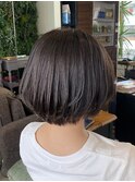 マットブラウン×ショートボブ
