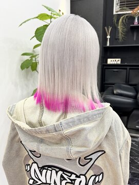 チュダック(ChuDuck) 【◎甘くてカワイイ◎】韓国風《ホワイト×ピンク》ケアブリーチ