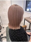 【gueststyle】外ハネボブ×ピンクベージュ