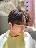 艶センターパートニュアンスパーマダークアッシュ韓国マッシュ