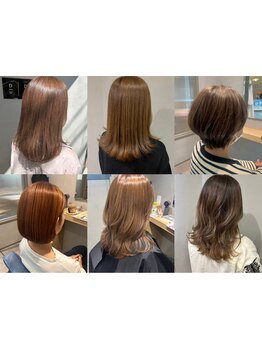 ファッションカラーのような明るさや彩度、透明感を選べる白髪染めカラー☆頭皮への負担が少ないのも◎