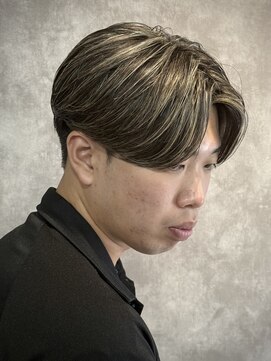 スウェルホワイト(SWELL WHITE) 福岡曲がる縮毛矯正ニュアンスセンターパートホワイトメッシュ