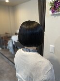 首元スッキリ◯ぱっつんボブ