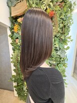 シーン(SCENE) ココアブラウン/ブリーチなしカラー/髪質改善/セミロング