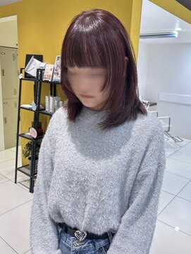 バサ 江古田店(BASSA) レッドカラー/ミディアムレイヤー【会話控えめ美容師Runa】