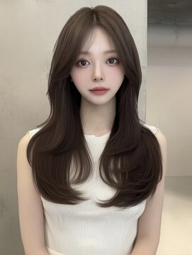 韓国/小顔/黒髪/ココアベージュ/銀座/レイヤーカット