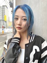 ジェム(GEM)&nbsp;ブルーカラー/細みハイライト/ホワイトブロンド/ボブ★100