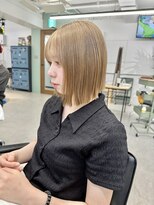 ヒビヲ 横浜西口店(HIBIO) 横浜ボブケアブリーチダブルカラータッセルボブ切りっぱなしボブ