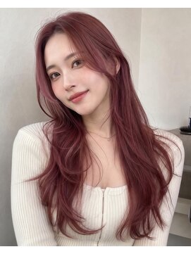 アジールヘア 池袋東口店(agir hair) 10代20代人気レイヤーカット×ワインレッドブリーチカラー 池袋