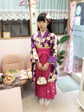 ハッチ美容室 小学生卒業式袴着付とヘアーセット