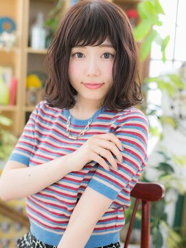 カバーヘア ブリス 上尾西口店(COVER HAIR bliss) *bliss上尾*斜めバングで目力UP♪小顔ラブふわミディa