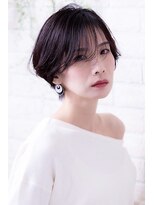 ヘアーアートシフォン 池袋西口店(Hair art chiffon)&nbsp;暖色系カラーピンクグレージュアンニュイ外ハネ切りっぱなしロブ