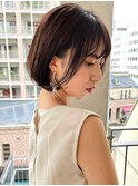 耳掛けもオシャレなナチュラルボブ