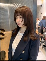 ロンドエニカ 大宮(Lond enika)&nbsp;前髪パーマアッシュカラーレイヤーロンググレーベージュ[大宮]