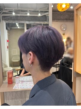 エルバイラビス 大宮(elu by lovis) SHUYA/センターパート/ラベンダーカラー/前髪パーマ