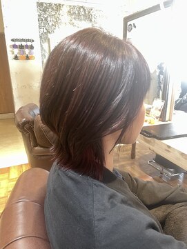 ローレン(LOREN) ボルドーバレイヤージュ×ウルフ