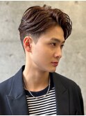 ツーブロック 刈り上げ ブラウンベージュ ショート パーマ