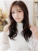 セミウェットシースルーバングレイヤーロングc6大宮20代30代40代