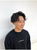20代30代メンズ◎緩スパイラルセンターパートで清潔感