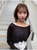 大人可愛いくびれボブ×シースルー前髪