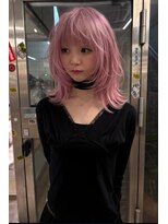 ノラ シンディ(NORA CYNDY) ペールピンク ハイトーン ケアブリーチ ハッシュカット レイヤー