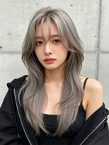 エイチ ウルフカット 大阪梅田(811)&nbsp;レイヤーボブヘアカラーバレイヤージュ50代くるみちゃんヘア
