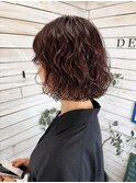 【朝ラク】こなれウェーブパーマ×大人可愛いチェリーピンクボブ