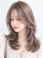 セブンルックス(7LOOKS)&nbsp;バタフライレイヤー×ピンクベージュ【宇都宮/カラー/レイヤー】