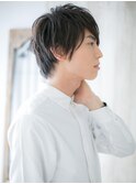 厚めバングが新鮮！黒髪爽やかマッシュc