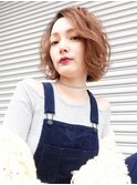【flor 戸塚】*ピーチオレンジ+外ハネカーリーヘア*