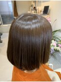 【大人可愛い】小顔丸みボブナチュラルボブツヤ髪大人女性