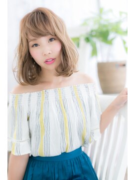 ミック ヘアアンドメイク アップ 駒込店(miq Hair&Make up) 外国人風ミルクティベージュ大人巻きロングウルフb1