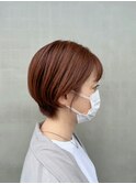 耳掛けショート ピンクベージュカラー